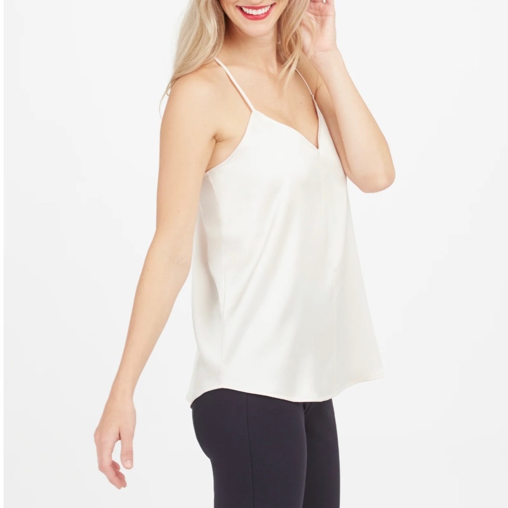 SPANX Ivory Satin Razor Back Cami - M